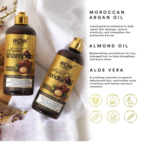 WOW Skin Science Moroccan Argan Oil Shampoo and Conditioner Set - 16.9oz Each - Picture 12 of 14
